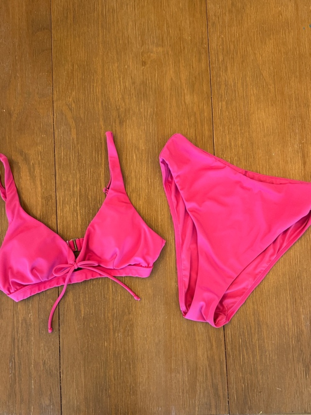 Andie Fuschia Tie-Front Bikini Set
